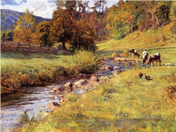  Clement Lienzo - Escena de Tennessee paisajes impresionistas de Indiana Theodore Clement Steele brook